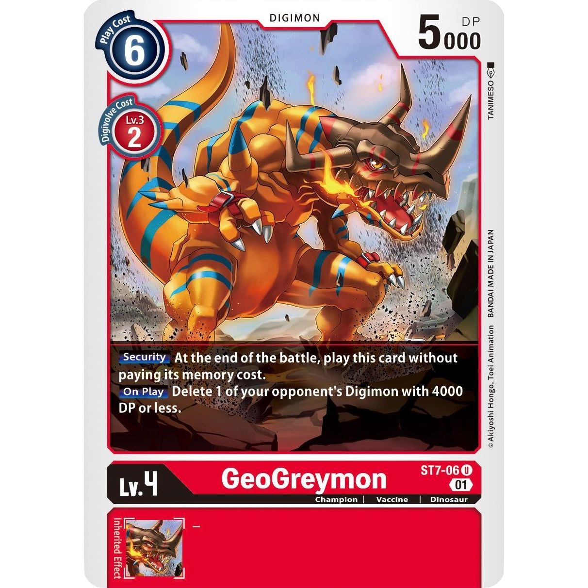 Image for GeoGreymon (ST7-06 U) (ST-7) - Digimon Card Game