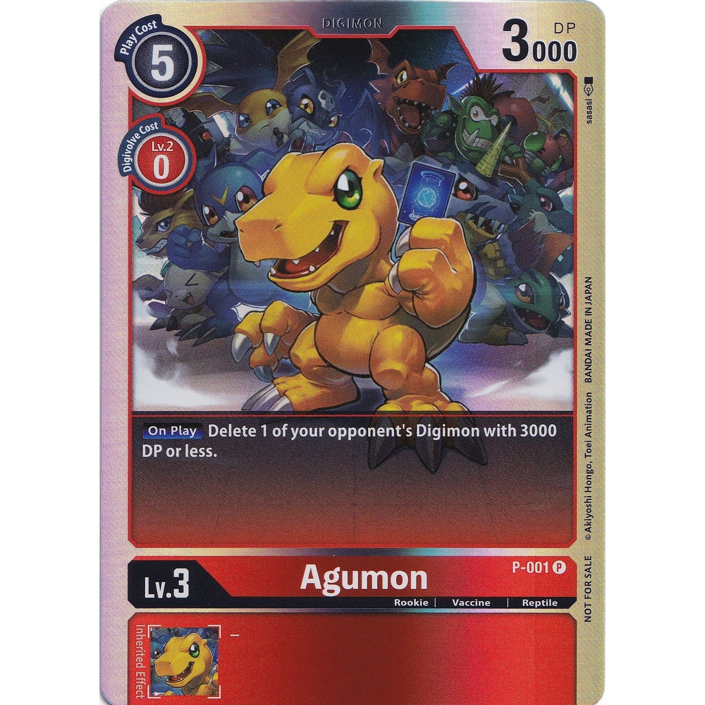 Image for Agumon - P-001 (Rainbow Foil) (P-001 P) (D-PR) - Digimon Card Game