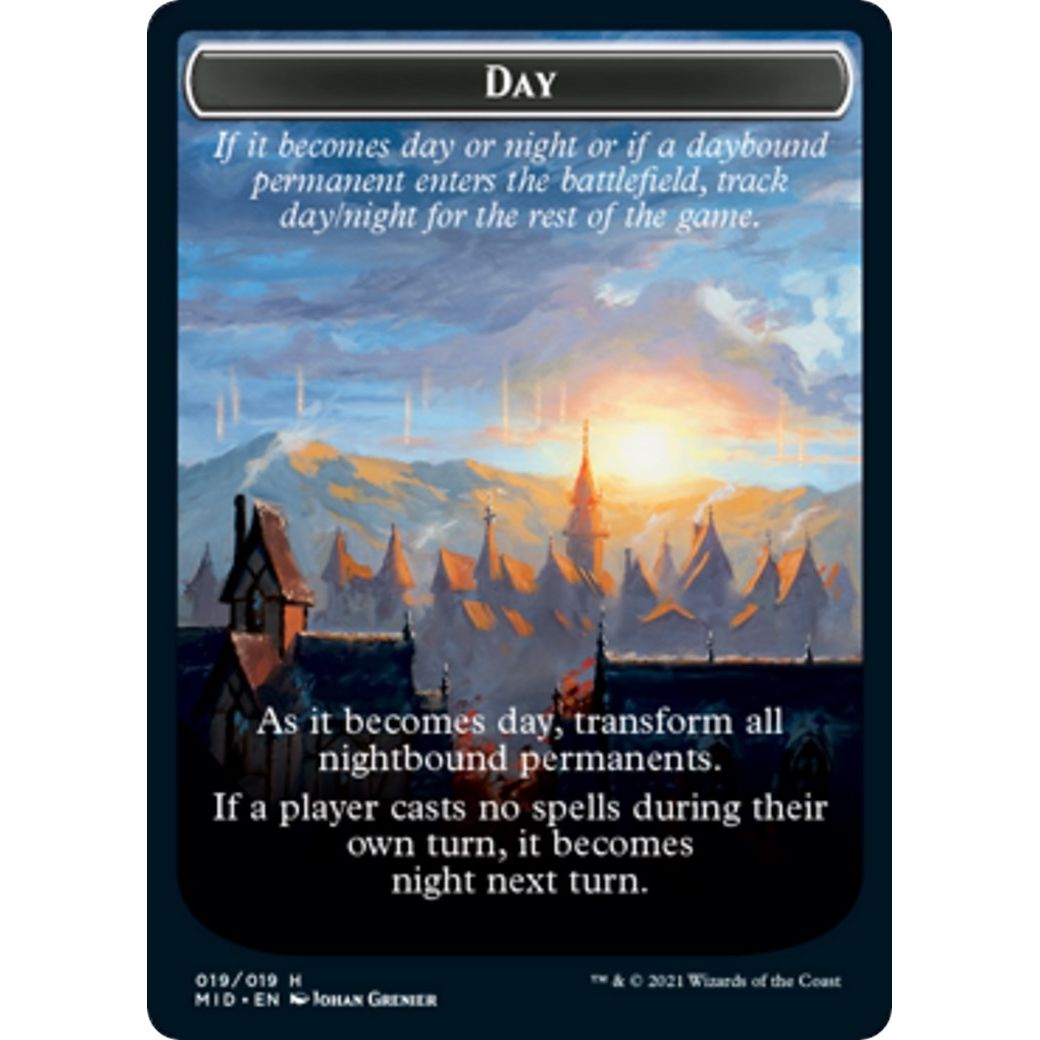 Image for Day // Night Double-Sided Token (19) (MID) - Magic: The Gathering
