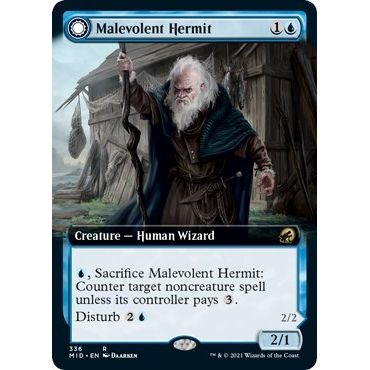 Image for Malevolent Hermit (Extended Art) (336) (MID) - Magic: The Gathering