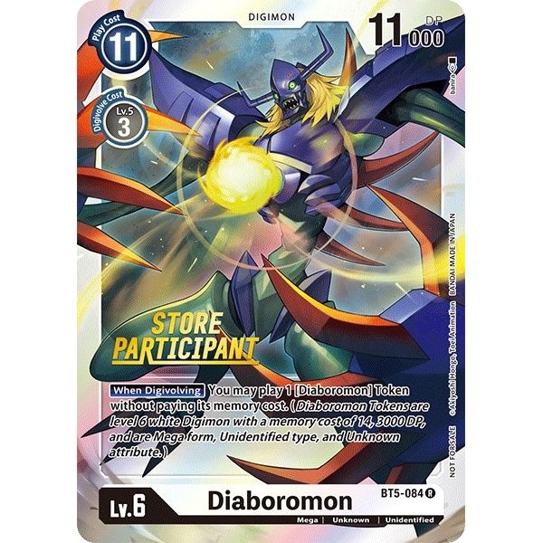 Image for Diaboromon - BT5-084 (Store Participant) (BT5-084 R) (BT05) - Digimon Card Game
