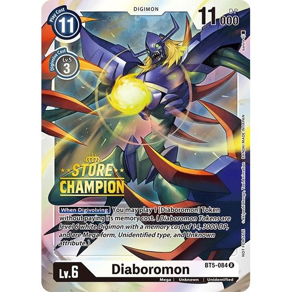 Image for Diaboromon - BT5-084 (Store Champion) (BT5-084 R) (BT05) - Digimon Card Game
