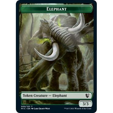 Image for Elephant // Spirit Double-Sided Token (9 // 2) (MIC) - Magic: The Gathering