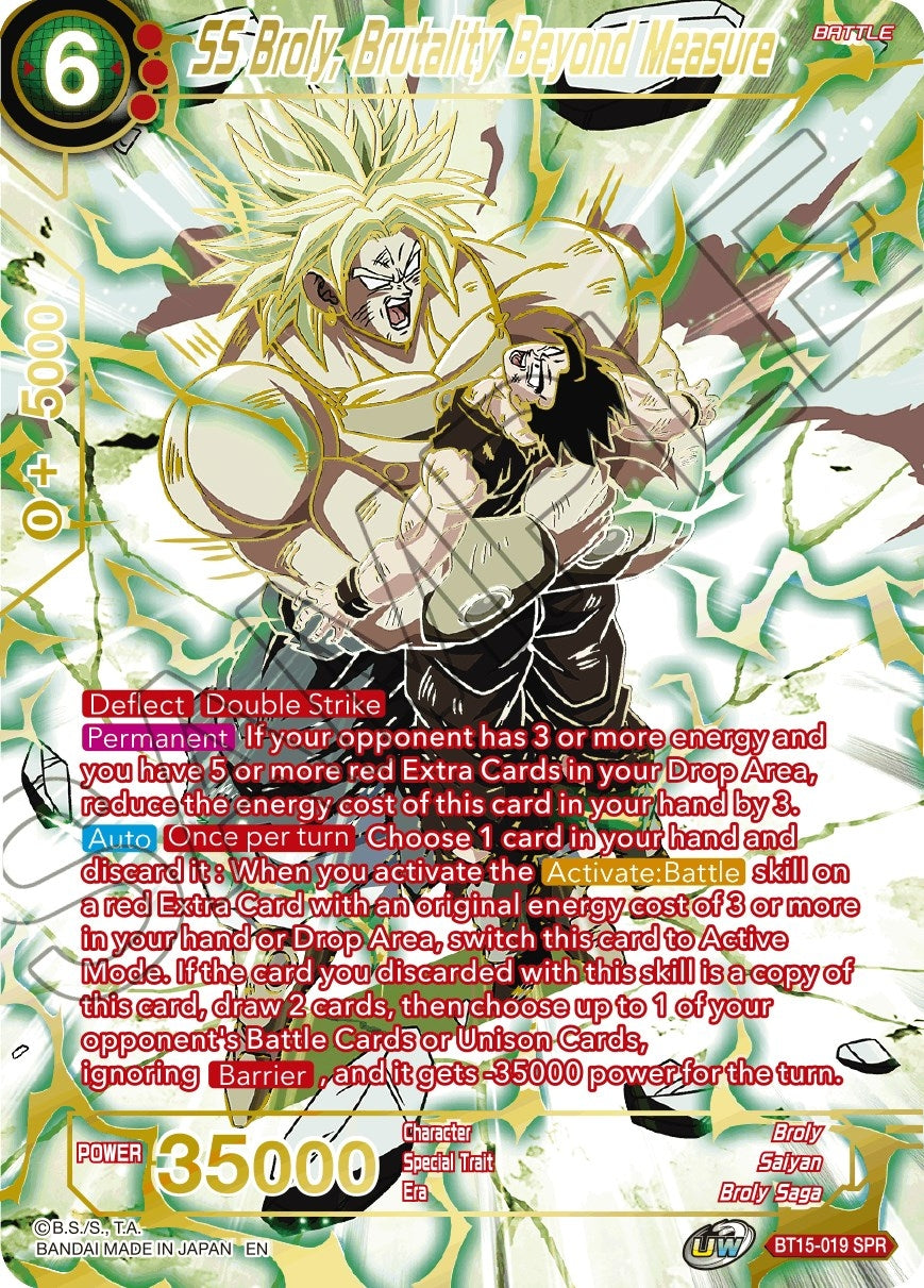 Image for SS Broly, Brutality Beyond Measure (SPR) (BT15-019) (DBS-B15) - Dragon Ball Super: Masters