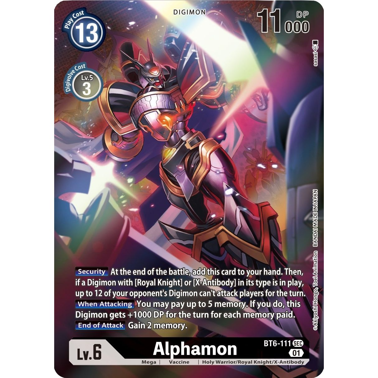 Image for Alphamon (Alternate Art) (BT6-111 SEC) (BT06) - Digimon Card Game