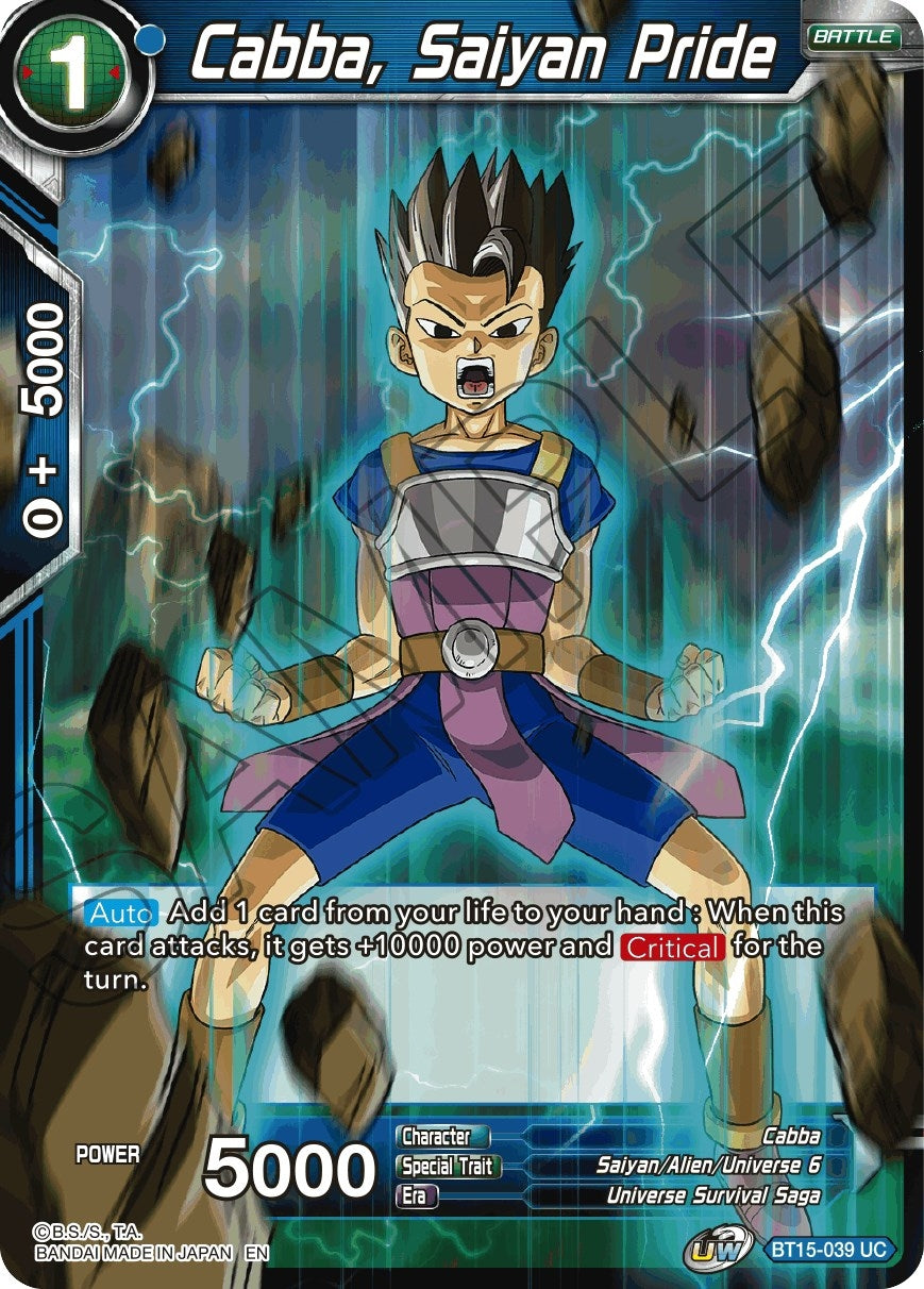 Image for Cabba, Saiyan Pride (BT15-039) (DBS-B15) - Dragon Ball Super: Masters