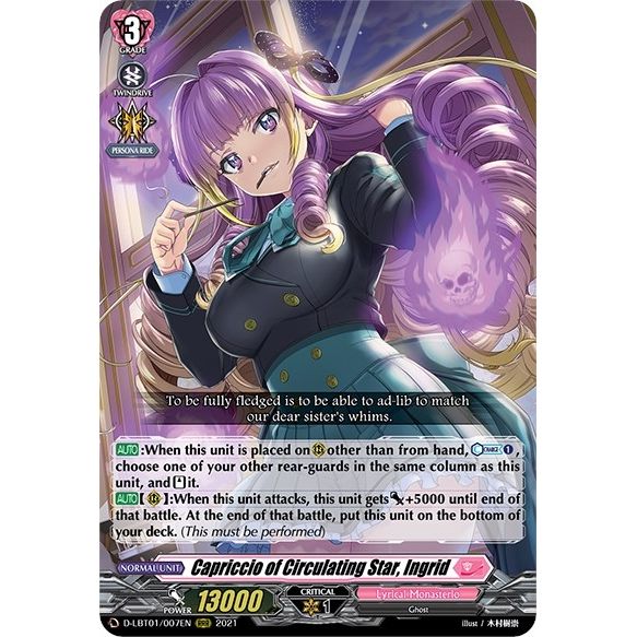 Image for Capriccio of Circulating Star, Ingrid (D-LBT01/007EN) (D-LBT01) - Cardfight Vanguard