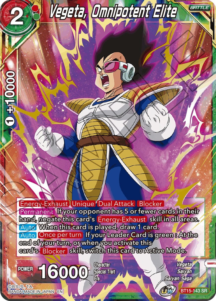 Image for Vegeta, Omnipotent Elite (BT15-143) (DBS-B15) - Dragon Ball Super: Masters