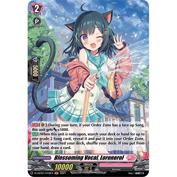 Image for Blossoming Vocal, Loronerol (Holo) (D-LBT01/H10EN) (D-LBT01) - Cardfight Vanguard