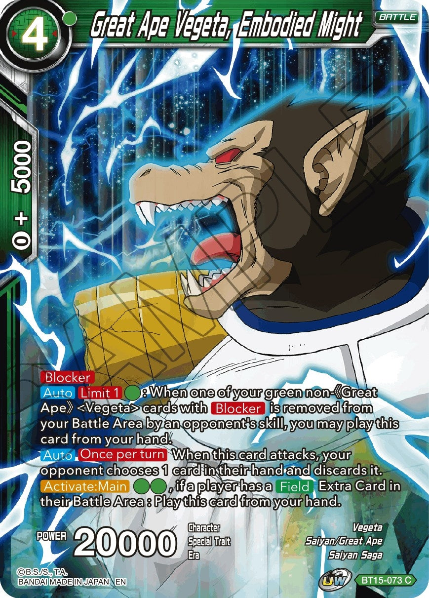 Image for Great Ape Vegeta, Embodied Might (BT15-073) (DBS-B15) - Dragon Ball Super: Masters