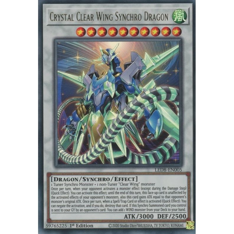 Image for Crystal Clear Wing Synchro Dragon (LED8-EN005) (LED8) - YuGiOh