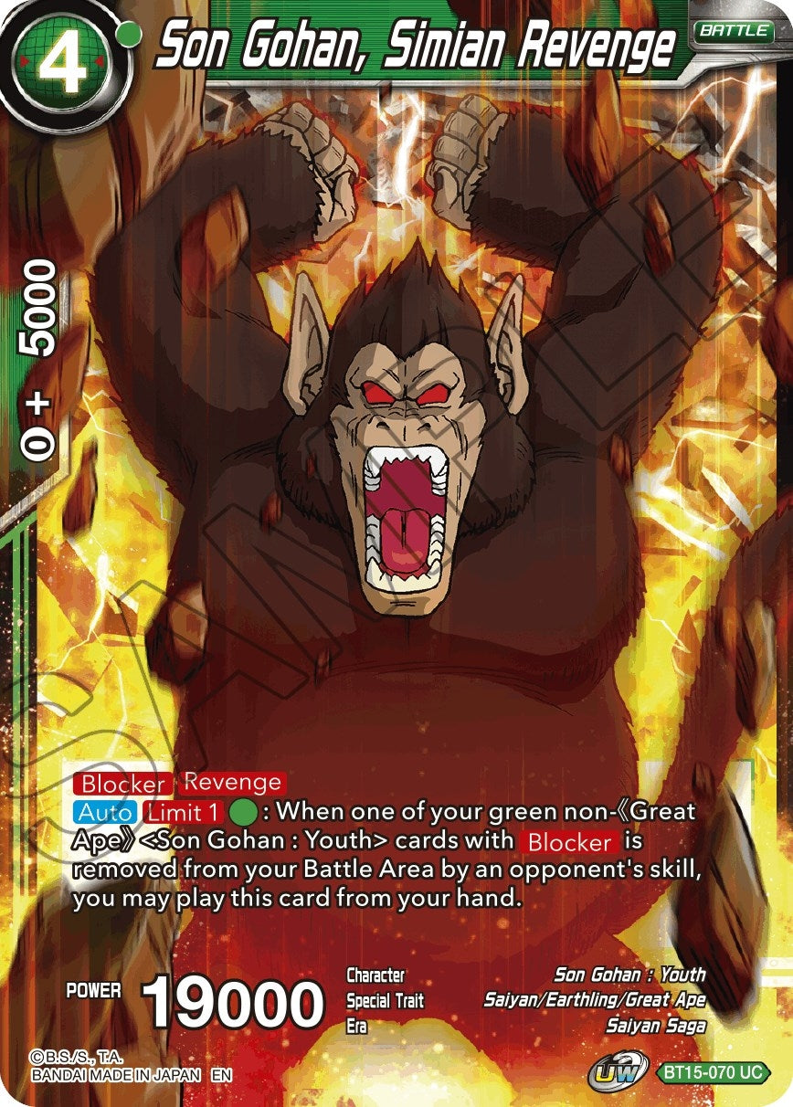 Image for Son Gohan, Simian Revenge (BT15-070) (DBS-B15) - Dragon Ball Super: Masters