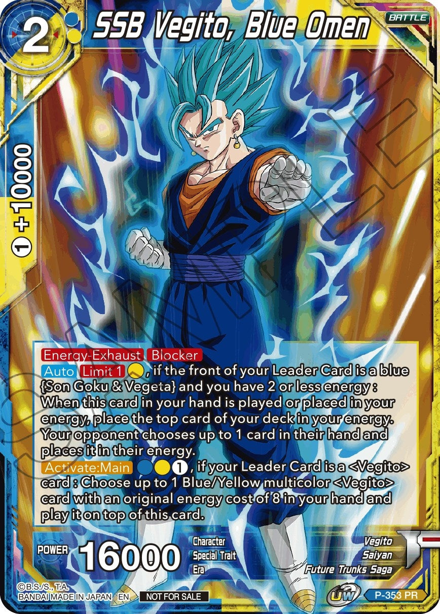 Image for SSB Vegito, Blue Omen (P-353) (TPR) - Dragon Ball Super: Masters