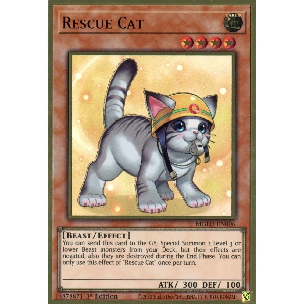 Image for Rescue Cat (Alternate Art) (MGED-EN006) (MGED) - YuGiOh