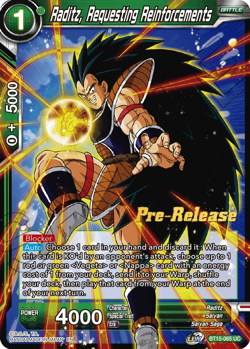 Image for Raditz, Requesting Reinforcements (BT15-065) (DBS-B15PRE) - Dragon Ball Super: Masters