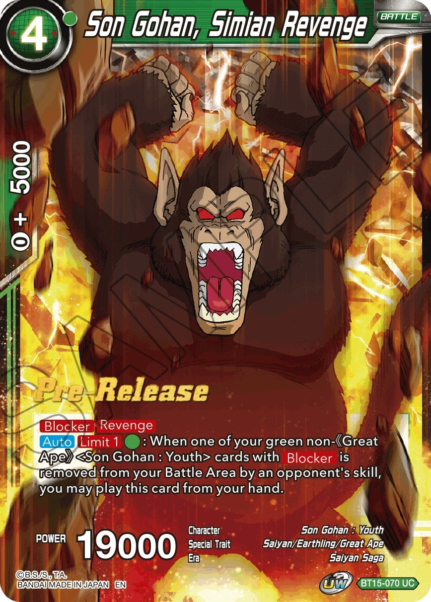 Image for Son Gohan, Simian Revenge (BT15-070) (DBS-B15PRE) - Dragon Ball Super: Masters