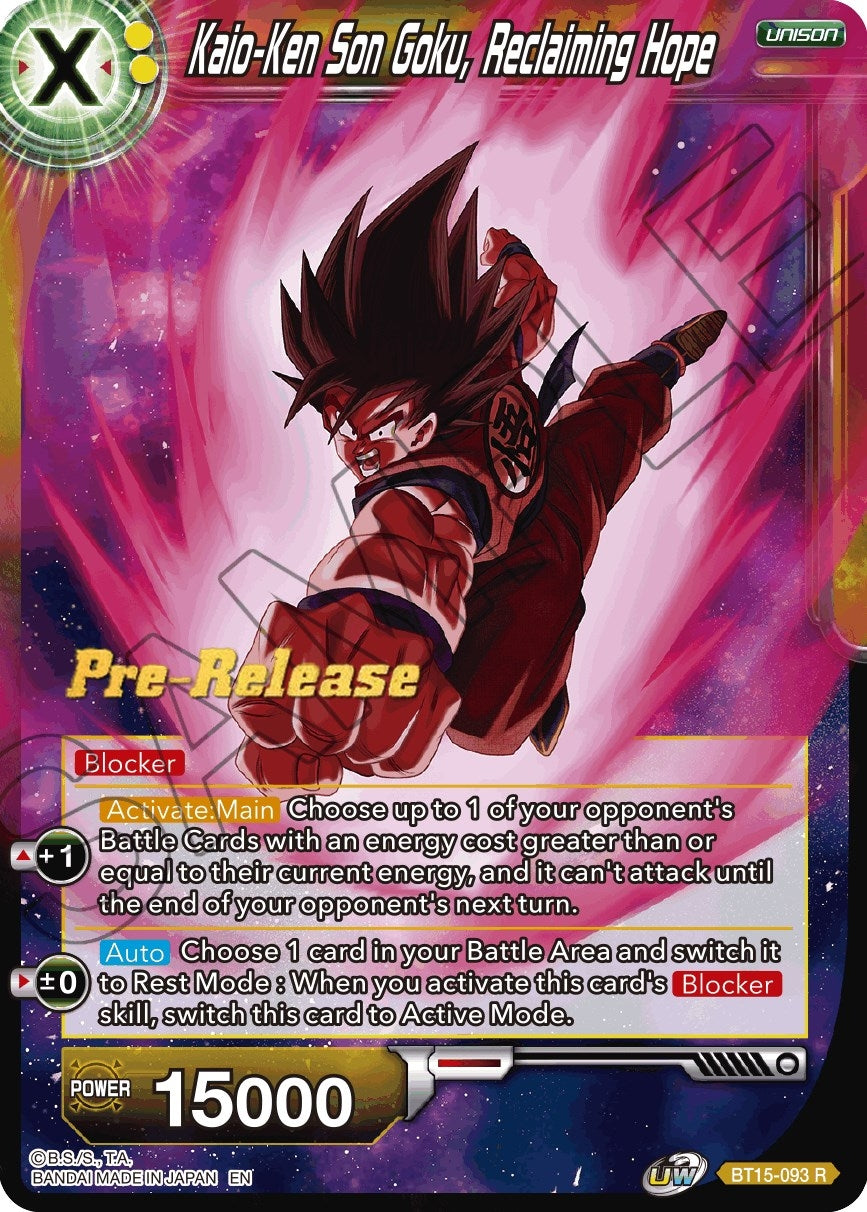 Image for Kaio-Ken Son Goku, Reclaiming Hope (BT15-093) (DBS-B15PRE) - Dragon Ball Super: Masters