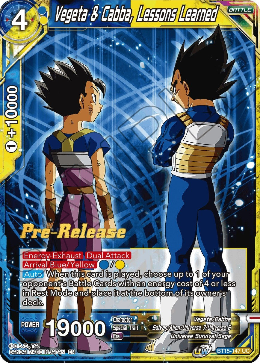 Image for Vegeta & Cabba, Lessons Learned (BT15-147) (DBS-B15PRE) - Dragon Ball Super: Masters