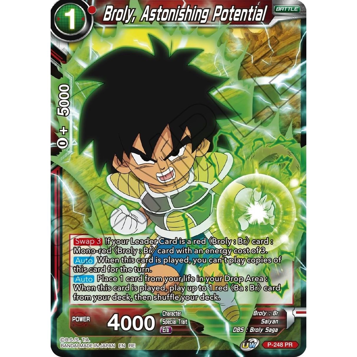 Image for Broly, Astonishing Potential (P-248) (MB-01) - Dragon Ball Super: Masters