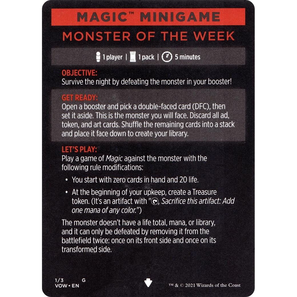Image for Magic Minigame: Monster of The Week (1) (VOW) - Magic: The Gathering