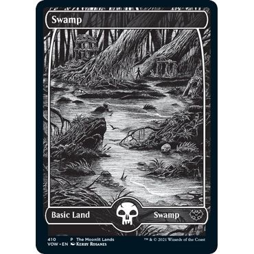 Image for Swamp (Moonlit Land) (Foil Etched) (410) (WPN) - Magic: The Gathering