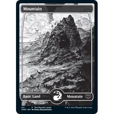 Image for Mountain (Moonlit Land) (Foil Etched) (411) (WPN) - Magic: The Gathering