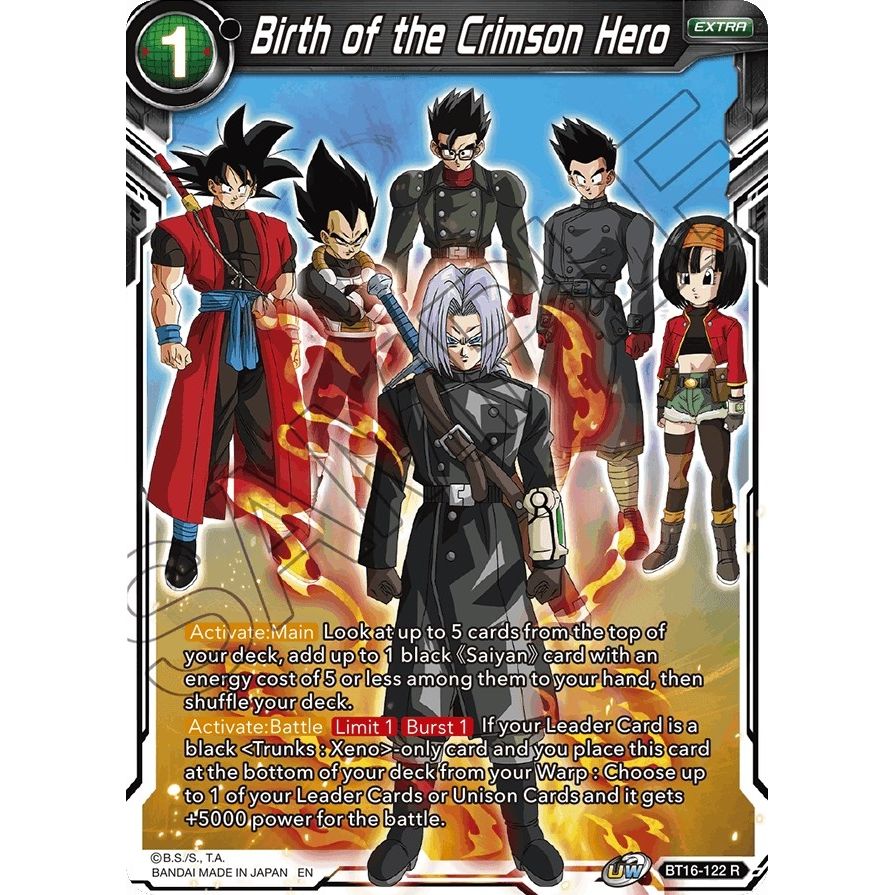 Image for Birth of the Crimson Hero (BT16-122) (DBS-B16) - Dragon Ball Super: Masters