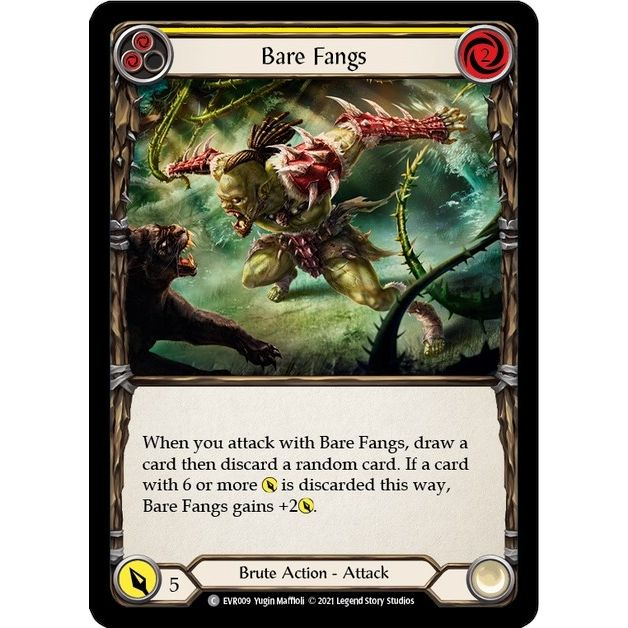 Image for Bare Fangs (Yellow) (EVR009) (EVR) - Flesh and Blood TCG