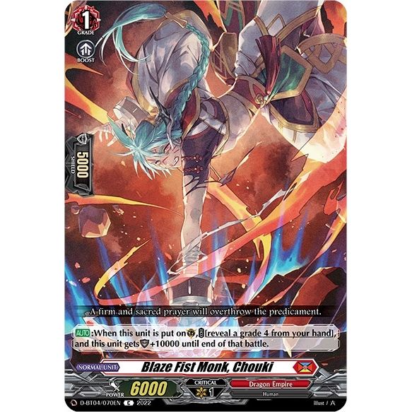 Image for Blaze Fist Monk, Chouki (D-BT04/070EN) (D-BT04) - Cardfight Vanguard