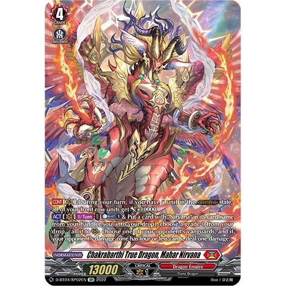 Image for Chakrabarthi True Dragon, Mahar Nirvana (SP) (D-BT04/SP02EN) (D-BT04) - Cardfight Vanguard