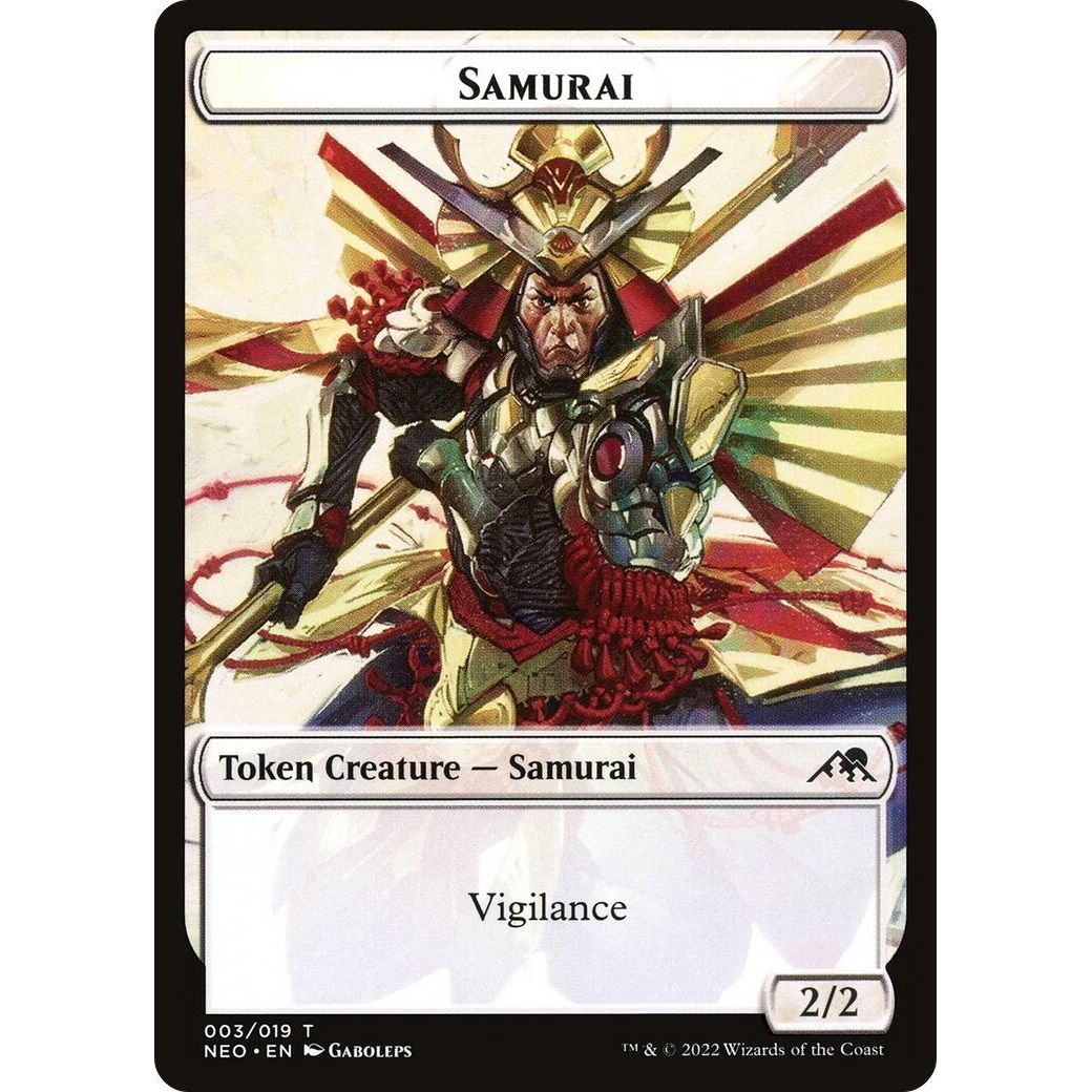 Image for Samurai (003) // Treasure (017) Double-sided Token (3 // 17) (NEO) - Magic: The Gathering