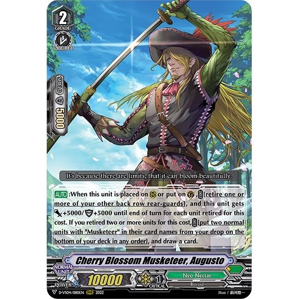 Image for Cherry Blossom Musketeer, Augusto (D-VS04/080EN) (D-VS04) - Cardfight Vanguard