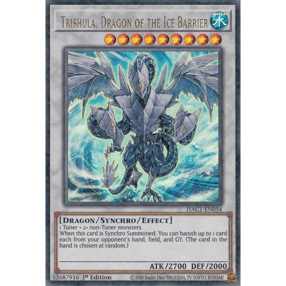 Image for Trishula, Dragon of the Ice Barrier (Duel Terminal) (HAC1-EN054) (HAC1) - YuGiOh