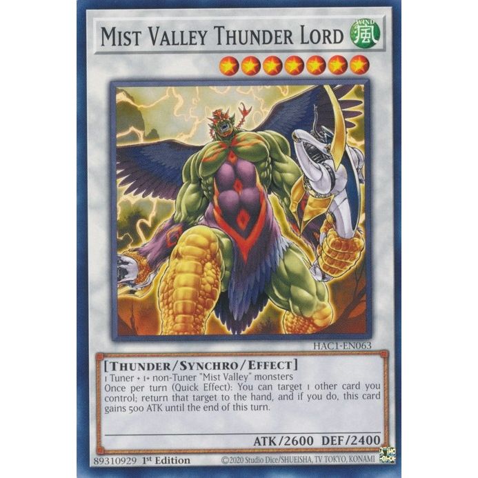 Image for Mist Valley Thunder Lord (HAC1-EN063) (HAC1) - YuGiOh