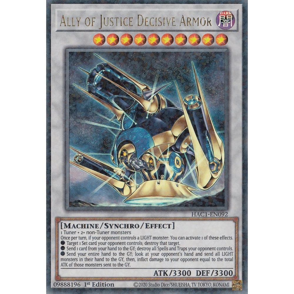 Image for Ally of Justice Decisive Armor (Duel Terminal) (HAC1-EN092) (HAC1) - YuGiOh