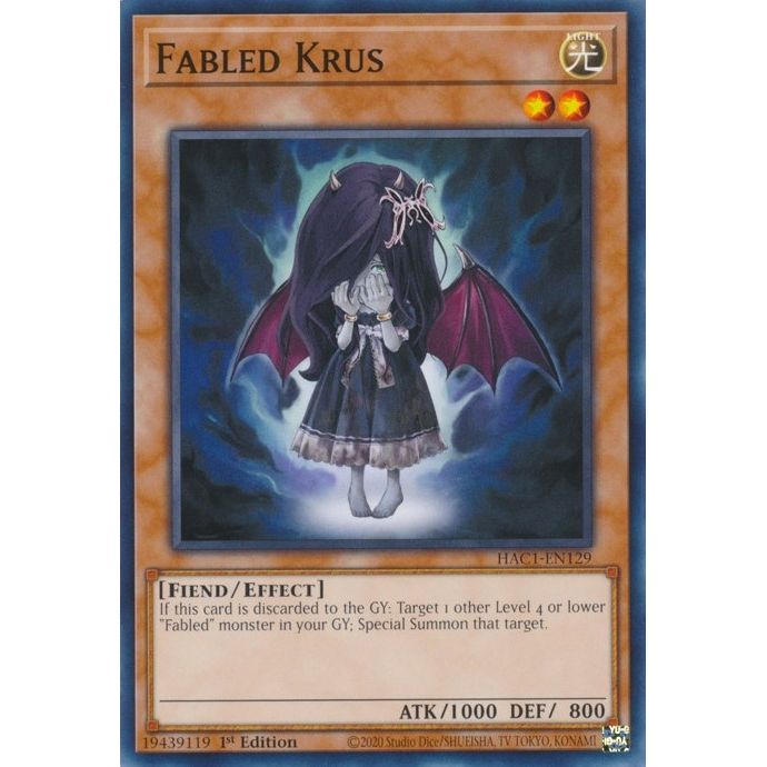 Image for Fabled Krus (HAC1-EN129) (HAC1) - YuGiOh