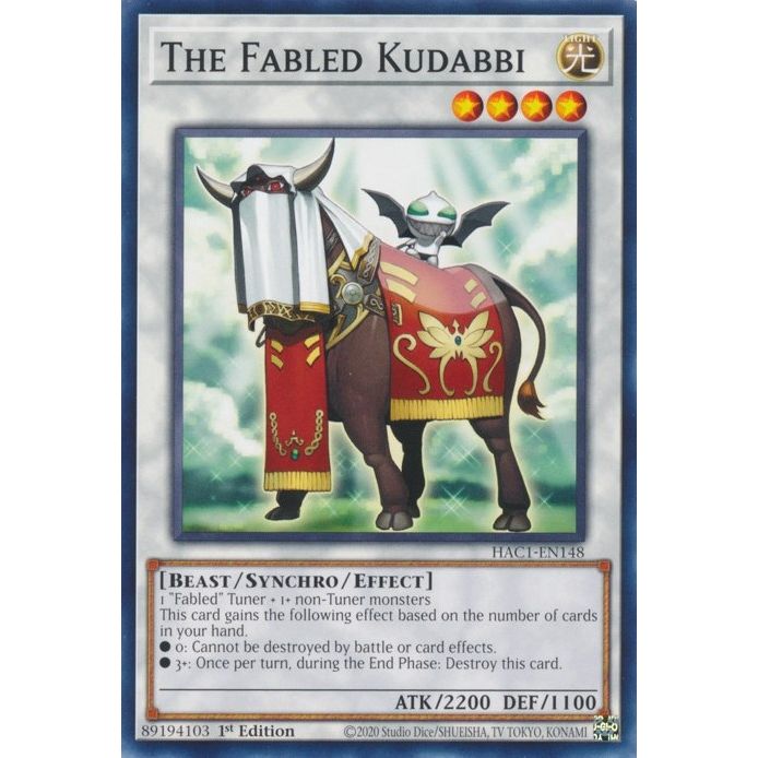 Image for The Fabled Kudabbi (HAC1-EN148) (HAC1) - YuGiOh