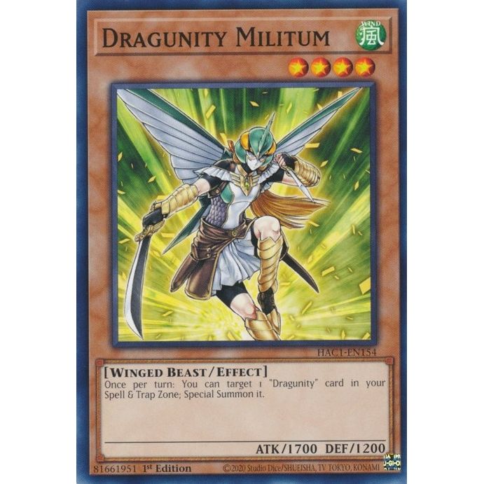 Image for Dragunity Militum (HAC1-EN154) (HAC1) - YuGiOh