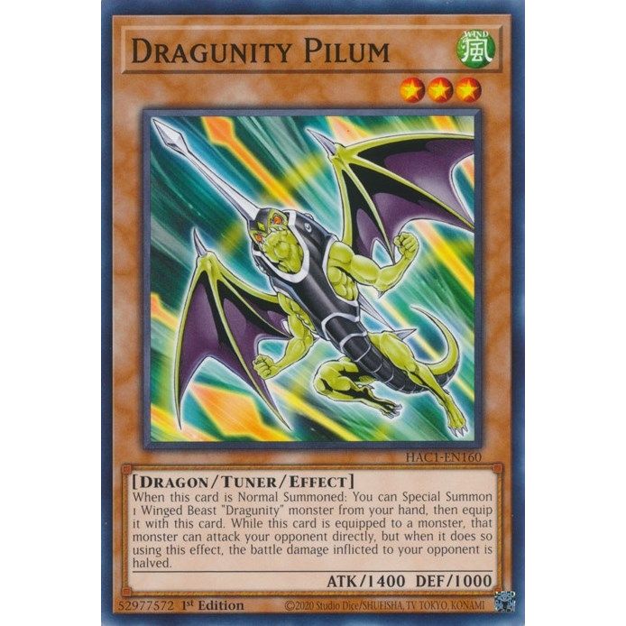 Image for Dragunity Pilum (HAC1-EN160) (HAC1) - YuGiOh
