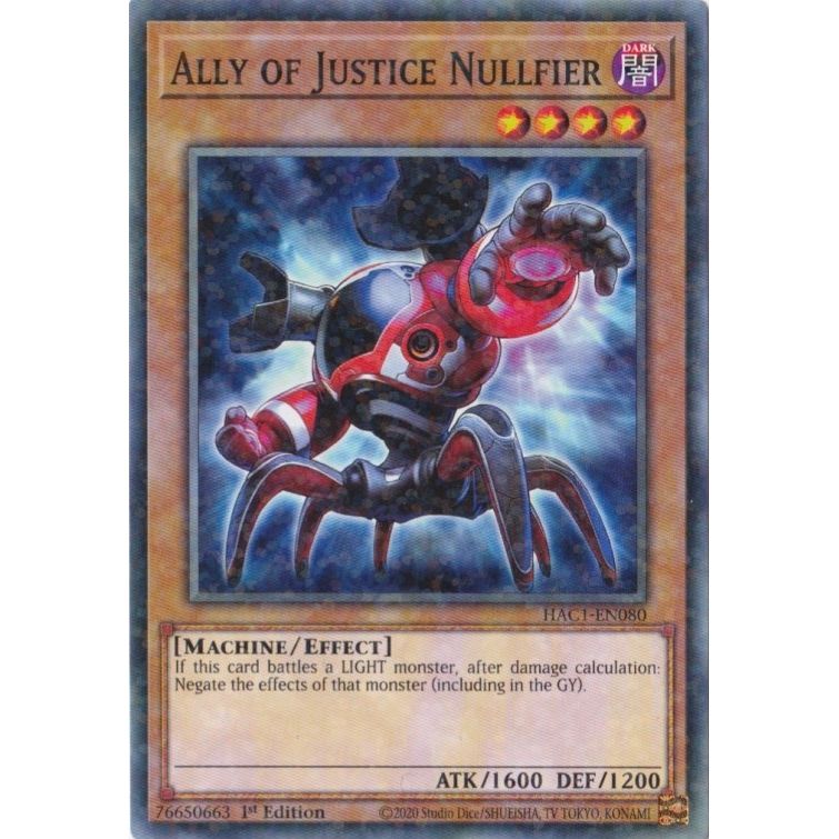 Image for Ally of Justice Nullfier (Duel Terminal) (HAC1-EN080) (HAC1) - YuGiOh
