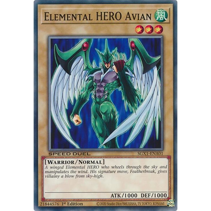 Image for Elemental HERO Avian (SGX1-ENA01) - YuGiOh
