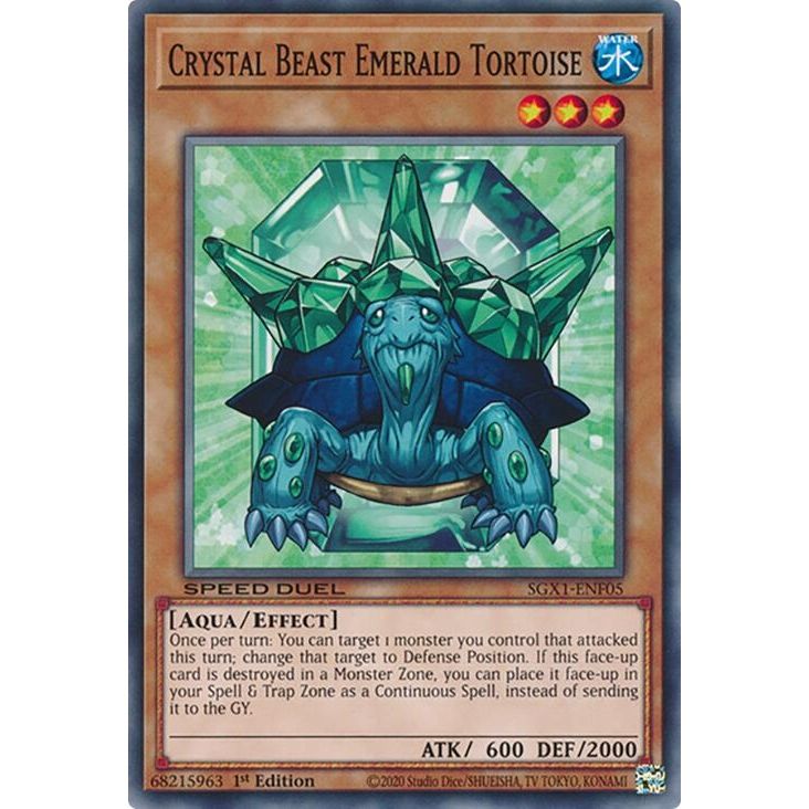 Image for Crystal Beast Emerald Tortoise (SGX1-ENF05) - YuGiOh