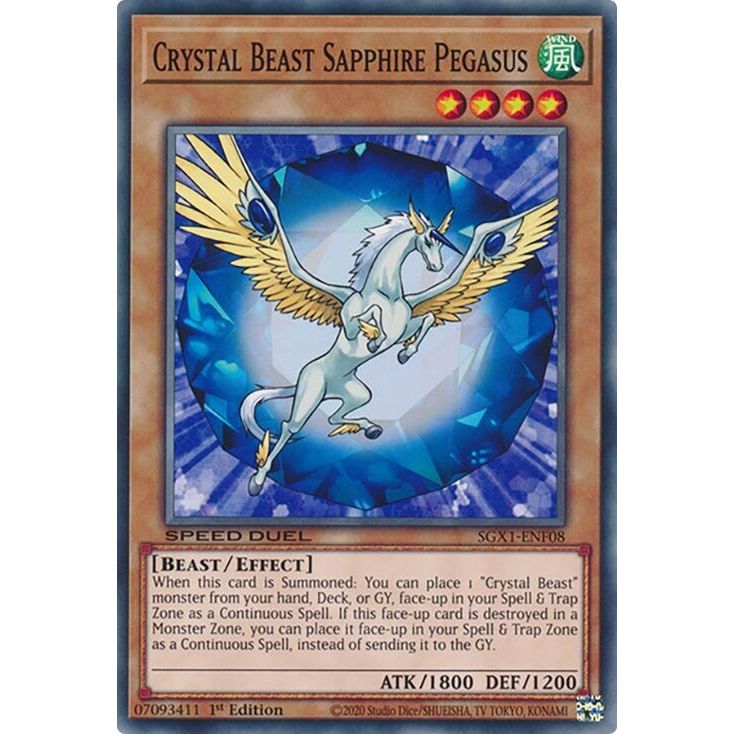 Image for Crystal Beast Sapphire Pegasus (SGX1-ENF08) - YuGiOh