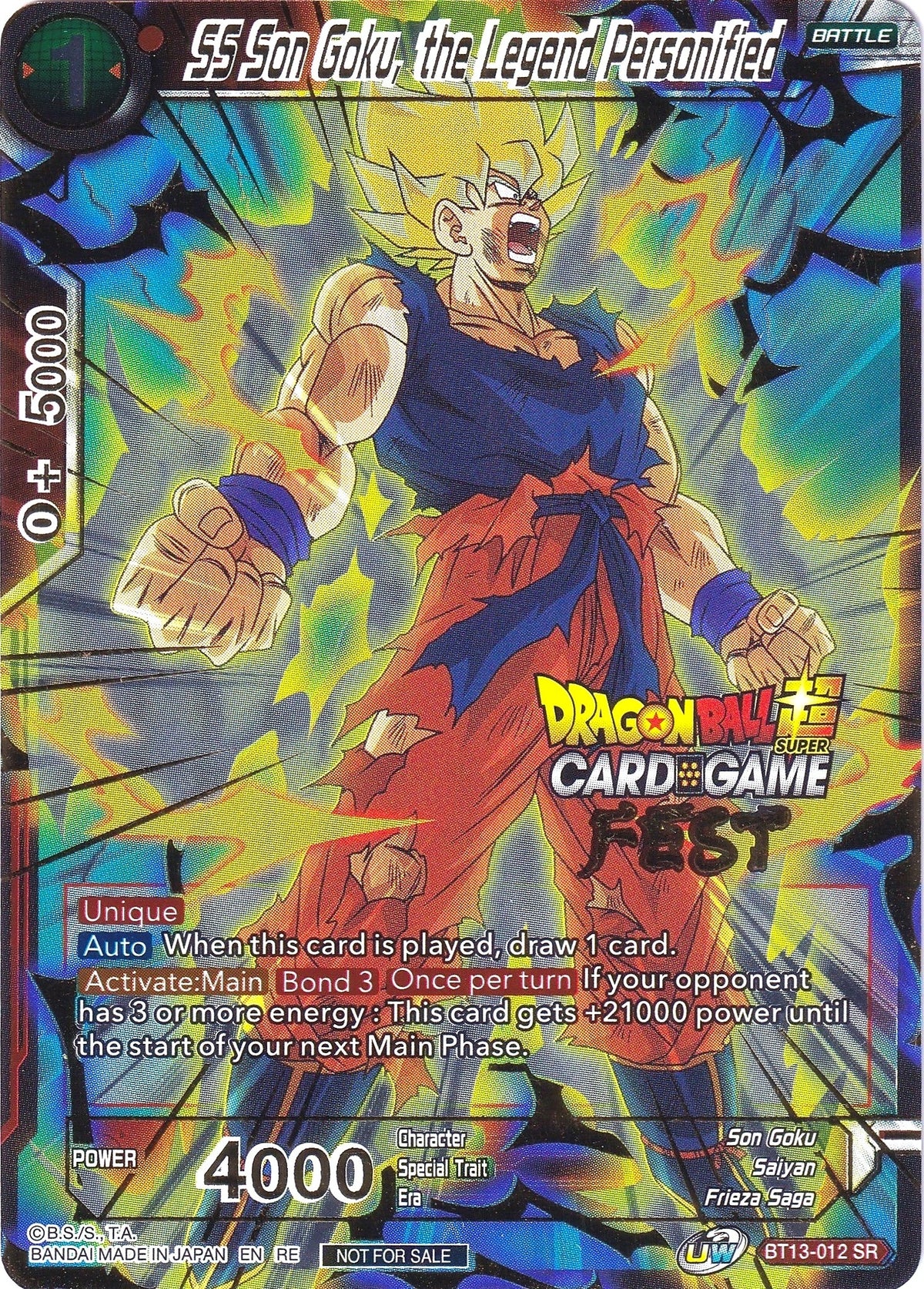 Image for SS Son Goku, the Legend Personified (Card Game Fest 2022) (BT13-012) (TPR) - Dragon Ball Super: Masters