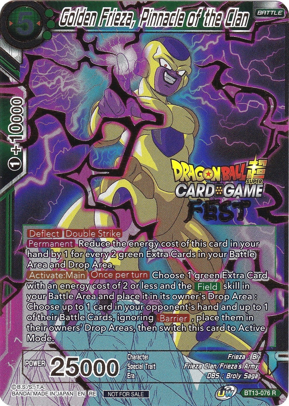 Image for Golden Frieza, Pinnacle of the Clan (Card Game Fest 2022) (BT13-076) (TPR) - Dragon Ball Super: Masters