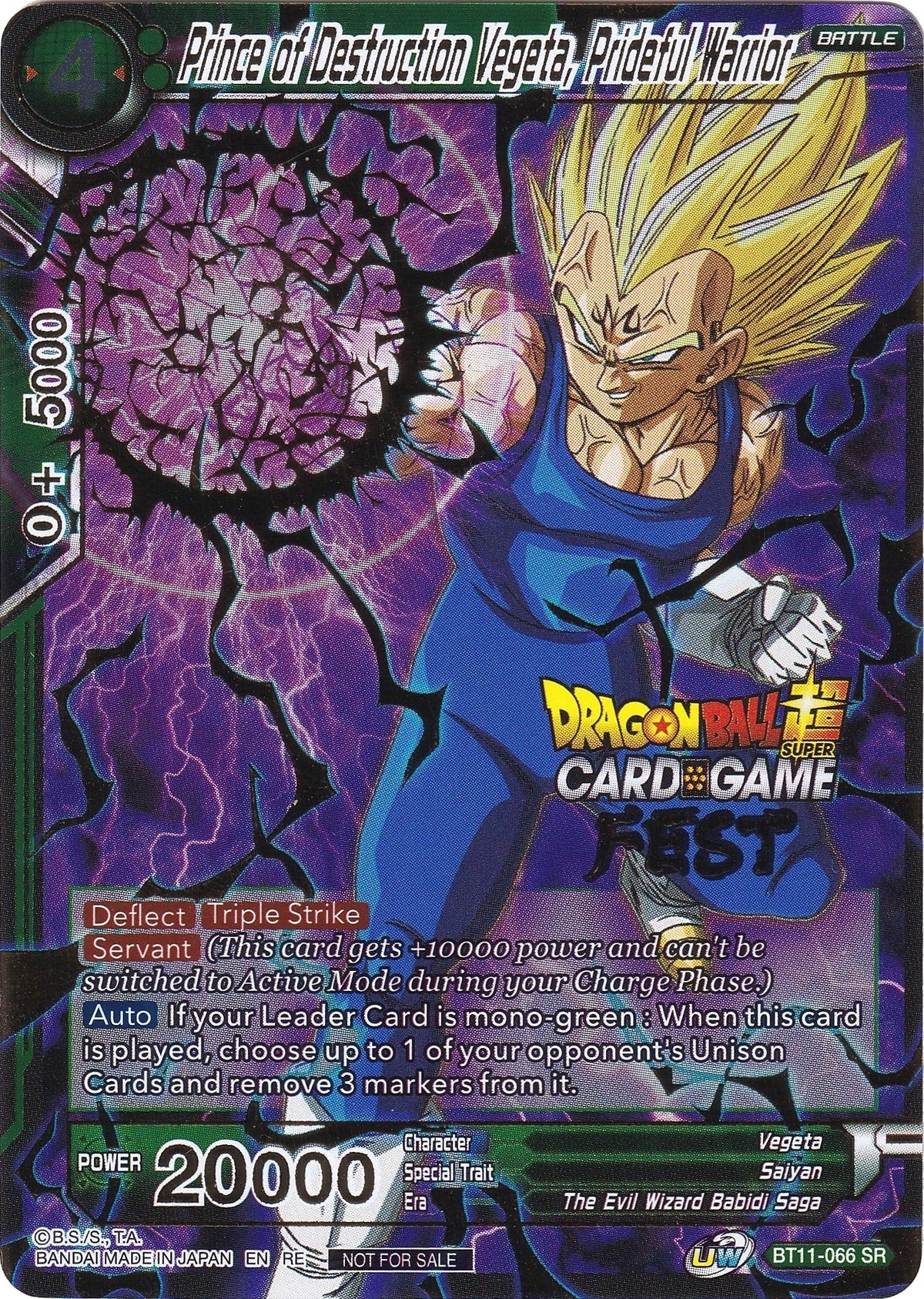Image for Prince of Destruction Vegeta, Prideful Warrior (Card Game Fest 2022) (BT11-066) (TPR) - Dragon Ball Super: Masters
