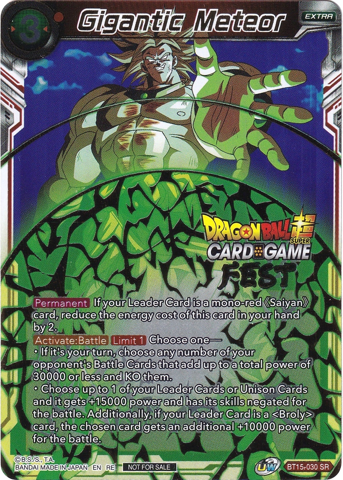 Image for Gigantic Meteor (Card Game Fest 2022) (BT15-030) (TPR) - Dragon Ball Super: Masters