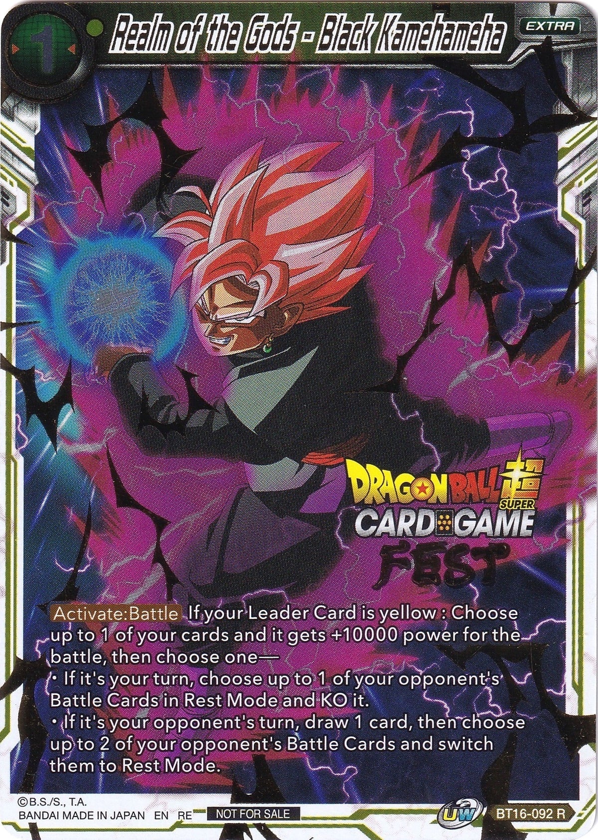 Image for Realm of the Gods - Black Kamehameha (Card Game Fest 2022) (BT16-092) (TPR) - Dragon Ball Super: Masters