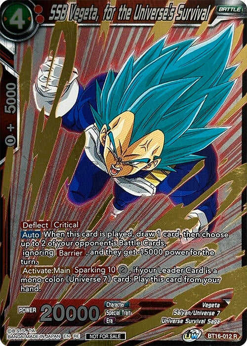 Image for SSB Vegeta, for the Universe's Survival (Event Pack 09) (Alternate Foil) (BT16-012) (TPR) - Dragon Ball Super: Masters