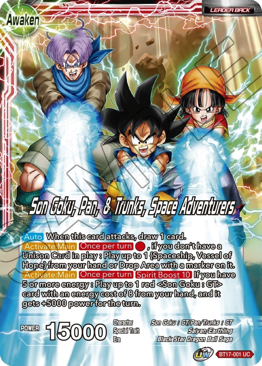 Image for Son Goku // Son Goku, Pan, & Trunks, Space Adventurers (BT17-001) (DBS-B17) - Dragon Ball Super: Masters